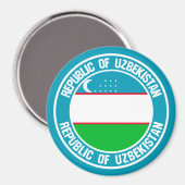 Oezbekistan - Ronde Embleem Magneet (Voorkant / Achterkant)