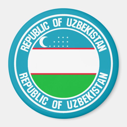 Oezbekistan - Ronde Embleem Magneet (Voorkant)