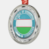 Oezbekistan - Ronde Embleem Metalen Ornament (Links)