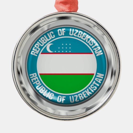 Oezbekistan - Ronde Embleem Metalen Ornament (Voorkant)
