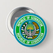 Oezbekistan - Ronde Embleem Ronde Button 7,6 Cm (Voorkant /achterkant)