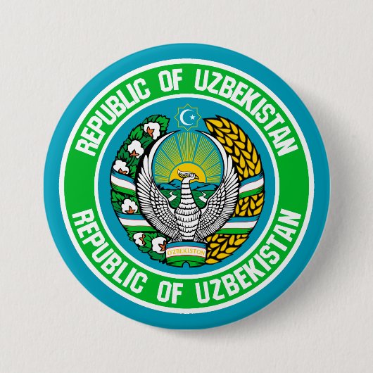 Oezbekistan - Ronde Embleem Ronde Button 7,6 Cm (Voorkant)