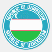 Oezbekistan - Ronde Embleem Ronde Sticker (Voorkant)