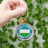 Oezbekistan - Ronde Embleem Sleutelhanger (Hand)