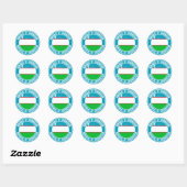 Oezbekistan - Ronde Embleem Sticker (Vel)