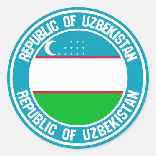 Oezbekistan - Ronde Embleem Sticker (Voorkant)