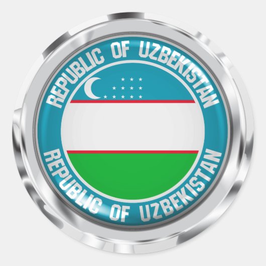 Oezbekistan - Ronde Embleem Sticker (Voorkant)