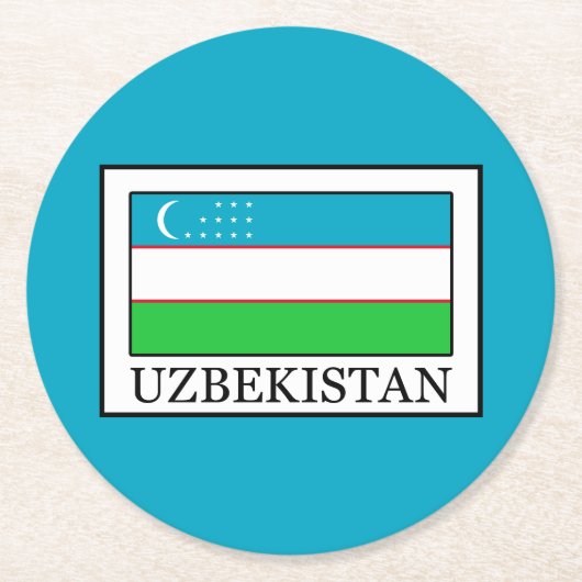 Oezbekistan Ronde Kartonnen Onderzetter (Voorkant)