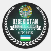 Oezbekistan Ronde Sticker (Voorkant)