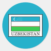 Oezbekistan Ronde Sticker (Voorkant)