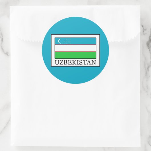 Oezbekistan Ronde Sticker (Tas)