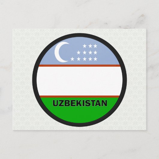 Oezbekistan Roondel kwaliteitsvlag Briefkaart (Voorkant)