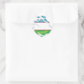 Oezbekistan scheurt vlag klassieke ronde Sticker (Tas)