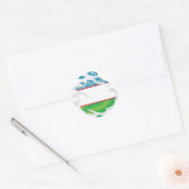 Oezbekistan scheurt vlag klassieke ronde Sticker (Envelop)