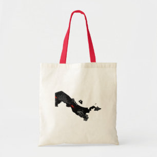 Oezbekistan Trendy Peace Sign met Oezbeekse kaart Tote Bag
