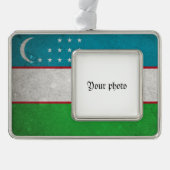 Oezbekistan Verzilverd Omlijst Ornament (Voorkant)