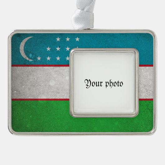 Oezbekistan Verzilverd Omlijst Ornament (Voorkant)