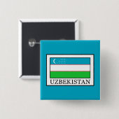 Oezbekistan Vierkante Button 5,1 Cm (Voorkant /achterkant)
