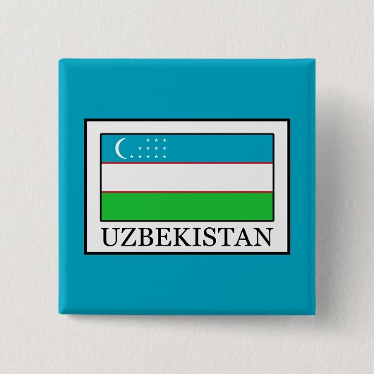 Oezbekistan Vierkante Button 5,1 Cm (Voorkant)