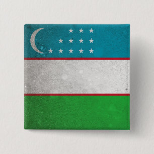 Oezbekistan Vierkante Button 5,1 Cm