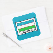 Oezbekistan Vierkante Sticker (Envelop)