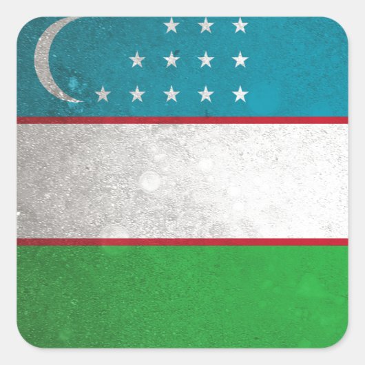 Oezbekistan Vierkante Sticker (Voorkant)