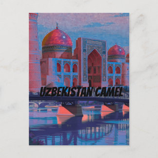 Oezbekistan Vintage Reisposter, Kameel Woestijn Pr Briefkaart