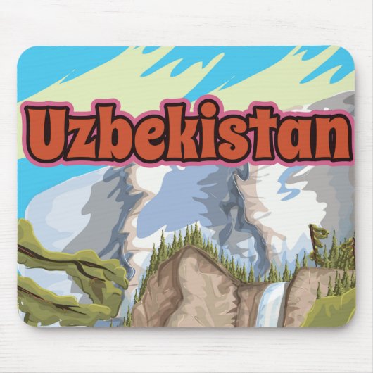 Oezbekistan vintage reisposter muismat (Voorkant)