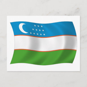 Oezbekistan Vlag Ansichtkaart Briefkaart