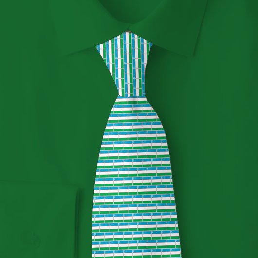 Oezbekistan Vlag Baksteenpatroon Stropdas