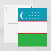 Oezbekistan vlag briefkaart (Voorkant / Achterkant)