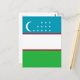 Oezbekistan vlag briefkaart