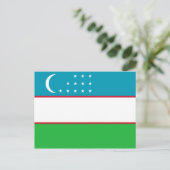 Oezbekistan vlag briefkaart (Staand voorkant)