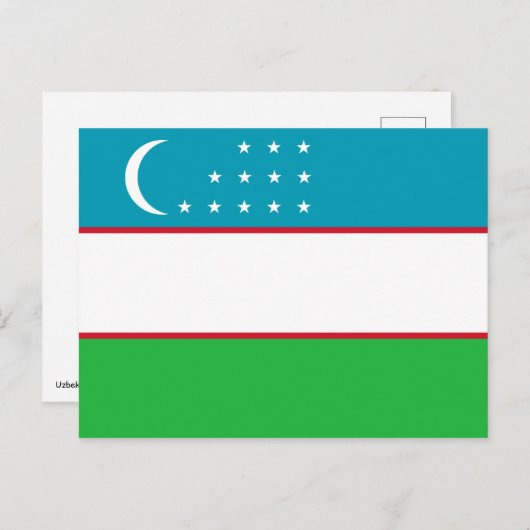 Oezbekistan vlag briefkaart (Voorkant / Achterkant)