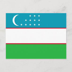 Oezbekistan vlag briefkaart
