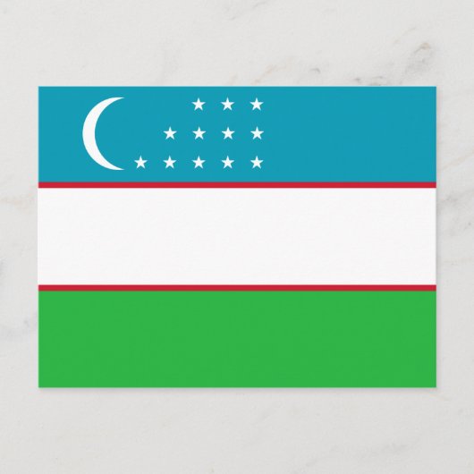 Oezbekistan vlag briefkaart (Voorkant)