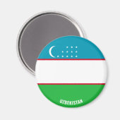 Oezbekistan Vlag Charmant Patriottisch Magneet (Voorkant / Achterkant)