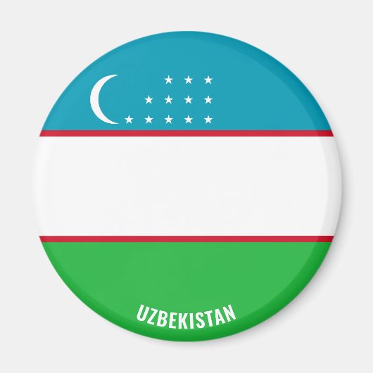 Oezbekistan Vlag Charmant Patriottisch Magneet (Voorkant)