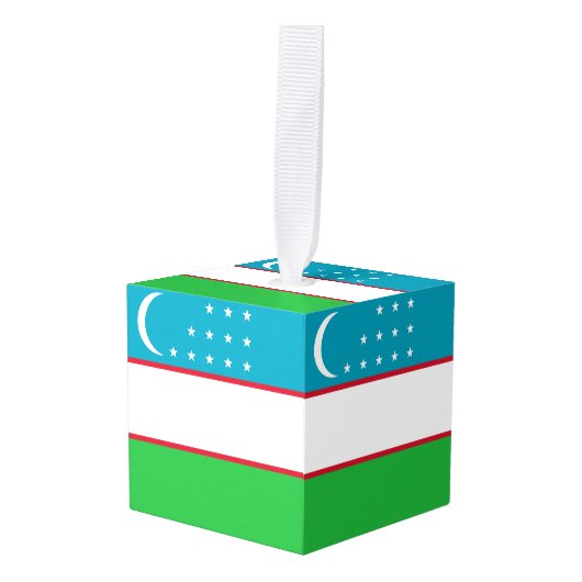 Oezbekistan vlag decoratie (Voorkant hoekig)