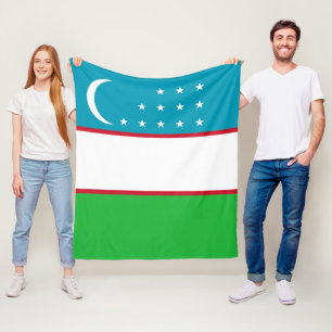 Oezbekistan vlag fleece deken