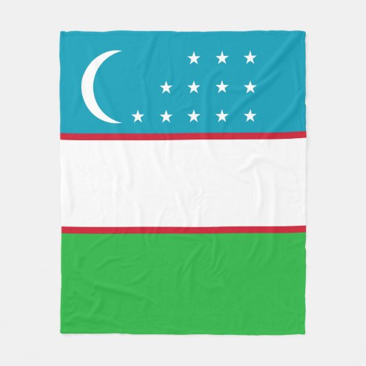 Oezbekistan vlag fleece deken (Voorkant)