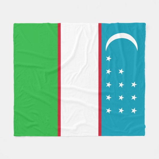 Oezbekistan vlag fleece deken (Voorkant (Horizontaal))
