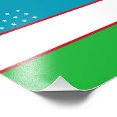 Oezbekistan vlag foto afdruk (Hoek)