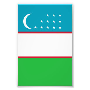 Oezbekistan vlag foto afdruk