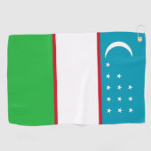Oezbekistan vlag golfhanddoek (Horizontaal)