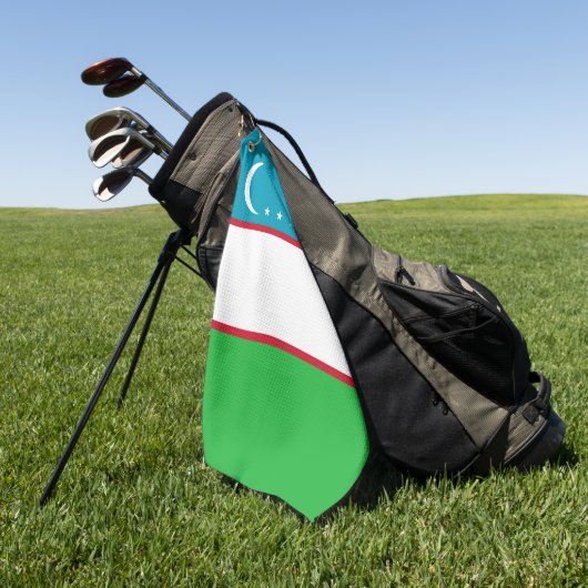 Oezbekistan vlag golfhanddoek (Groen)