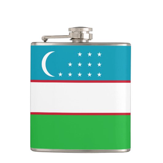 Oezbekistan vlag heupfles (Voorkant)