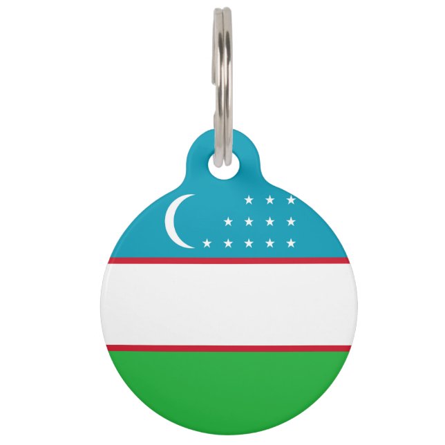 Oezbekistan vlag huisdierpenning (Voorkant)