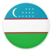 Oezbekistan vlag keramische knop (Voorkant)