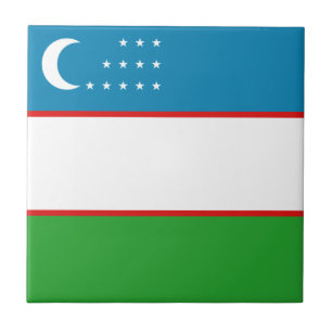 Oezbekistan Vlag Keramische Tegels Tegeltje